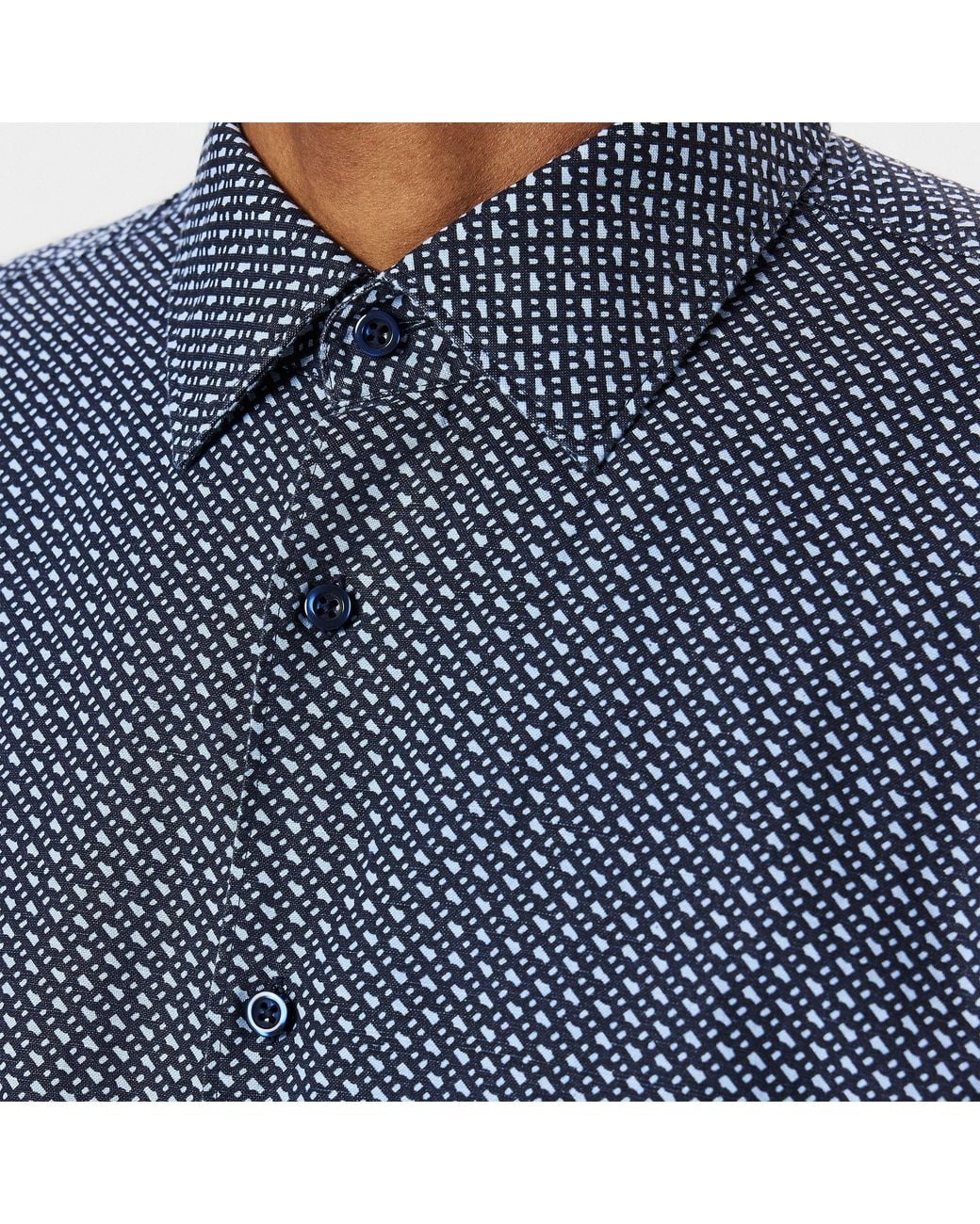 Boss Blue Hbb Chal Kent Patterned Short-Sleeve Shirt for men