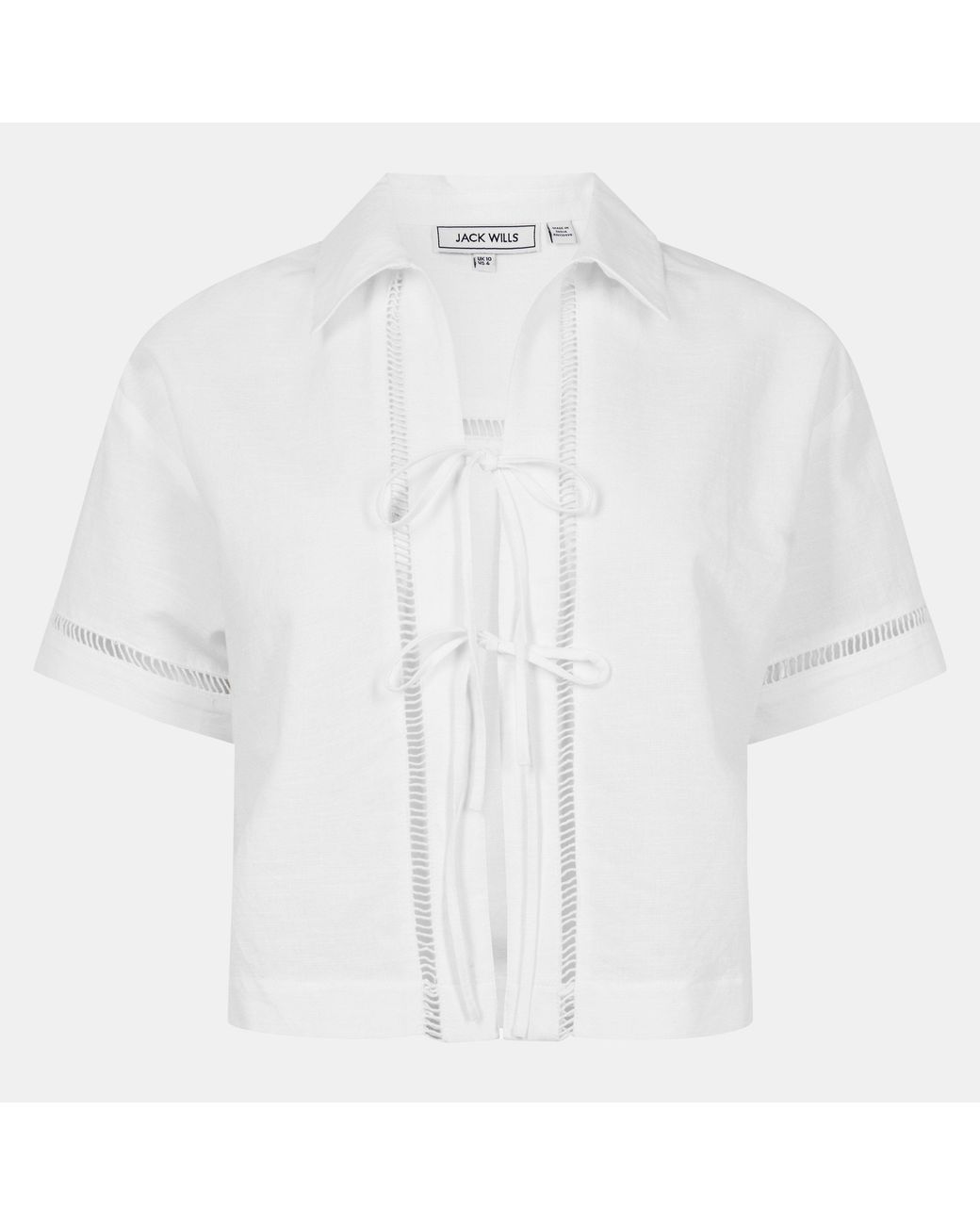 Jack Wills White Linen Broderie Shirt