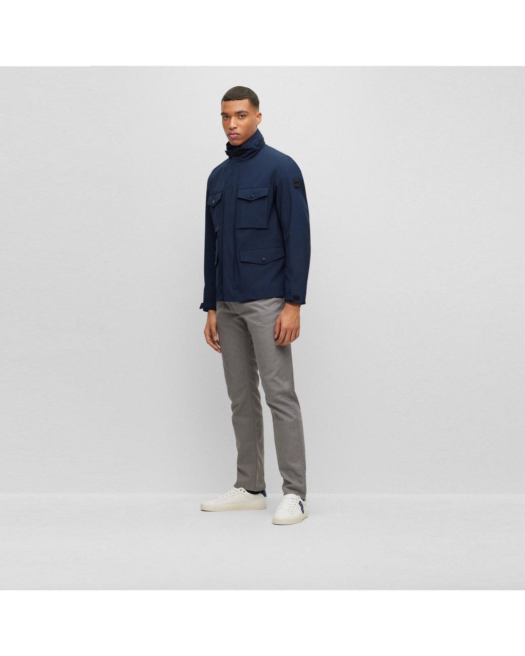 Boss Blue P Cardello Trench Coat for men