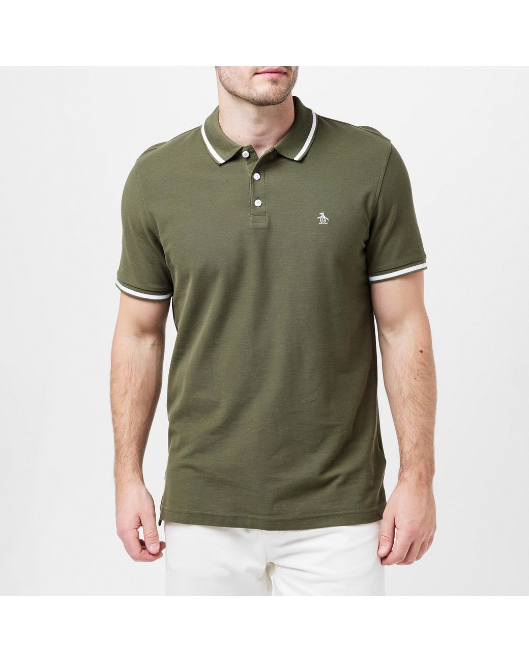 Original Penguin Green Op Tipped Polo Shirt for men