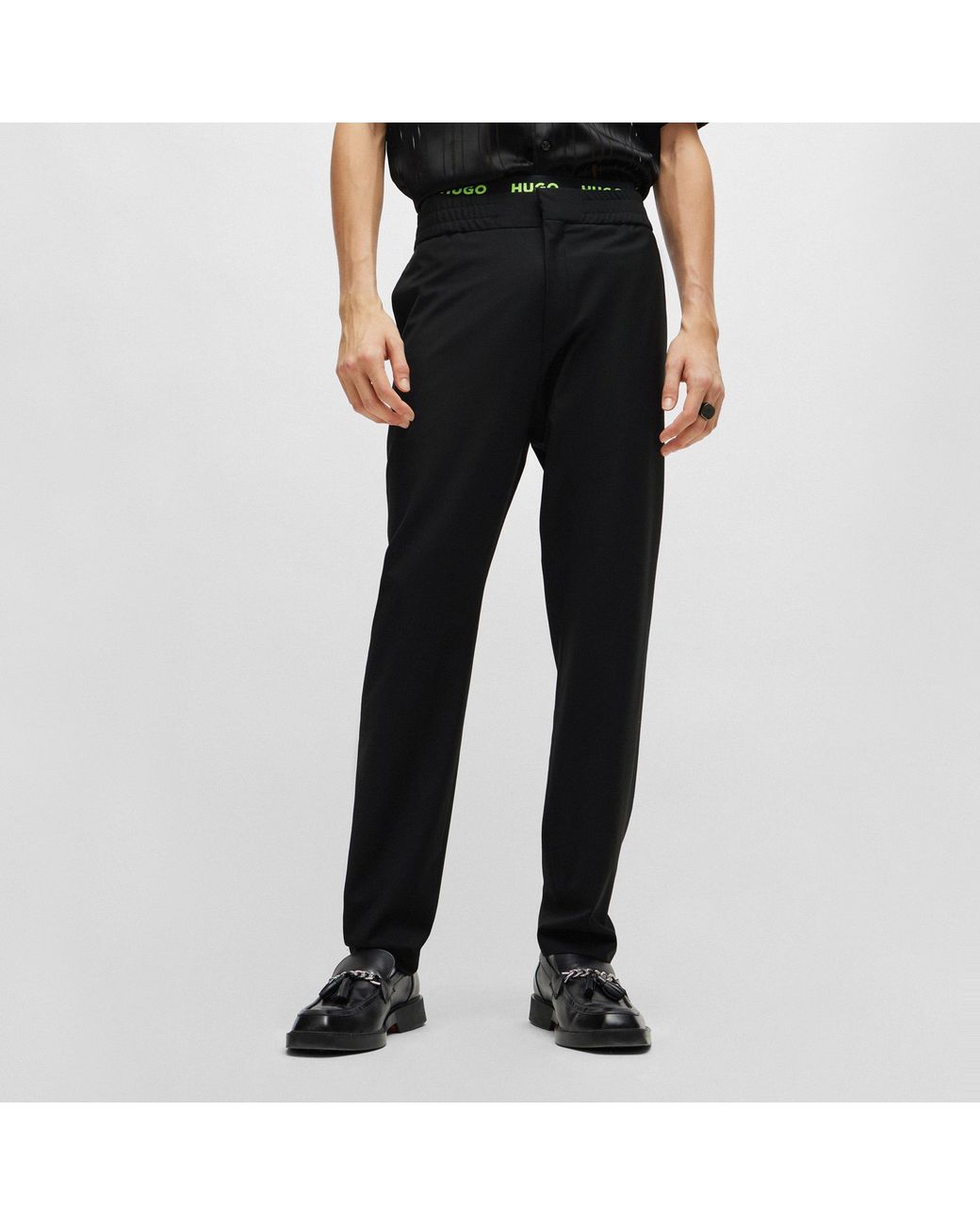 HUGO Black Howard Trousers for men