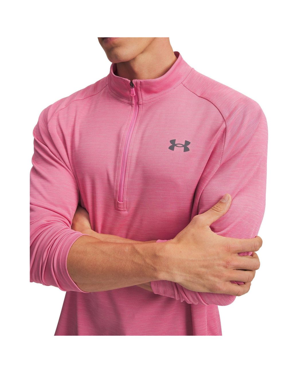 Under Armour Pink Tech ½ Zip Long Sleeve for men