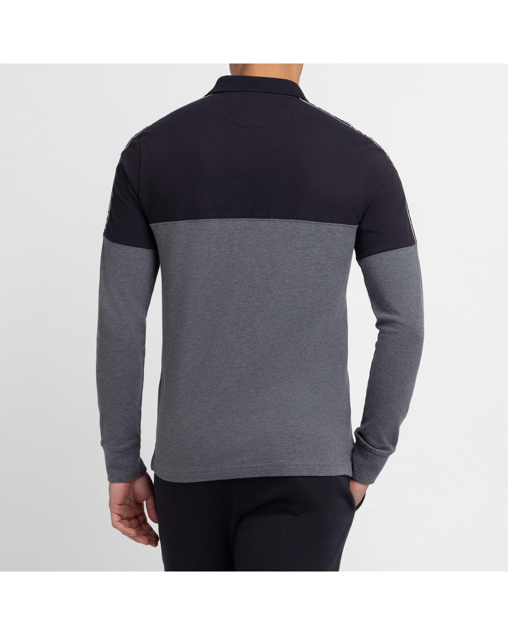 Eden Park Blue Dark Long-Sleeved Polo Shirt for men