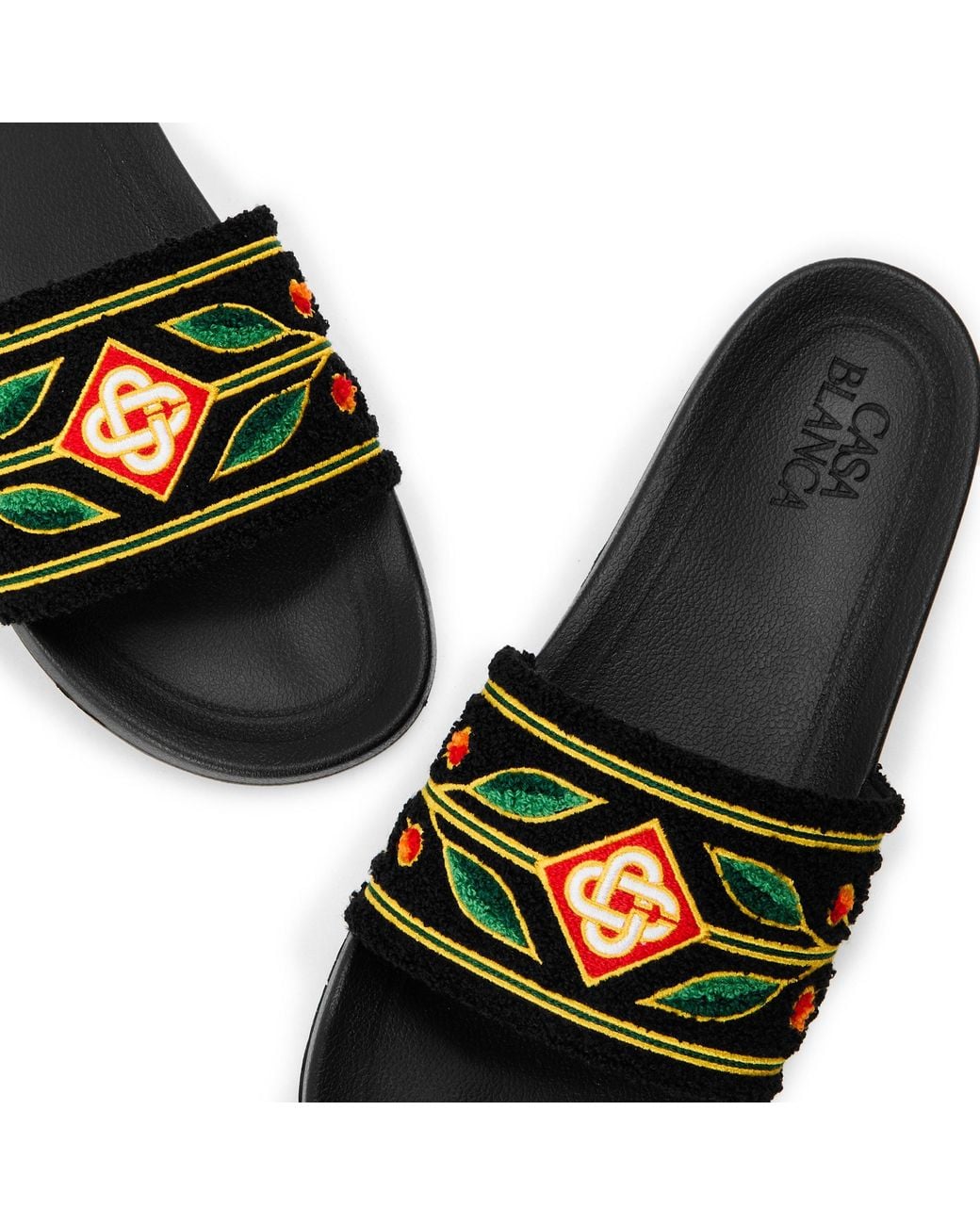 Casablanca Green Logo Pool Sliders for men