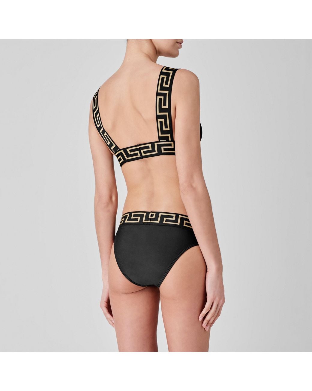 Versace Black Tape Stretch Swimwear Bikini Brief