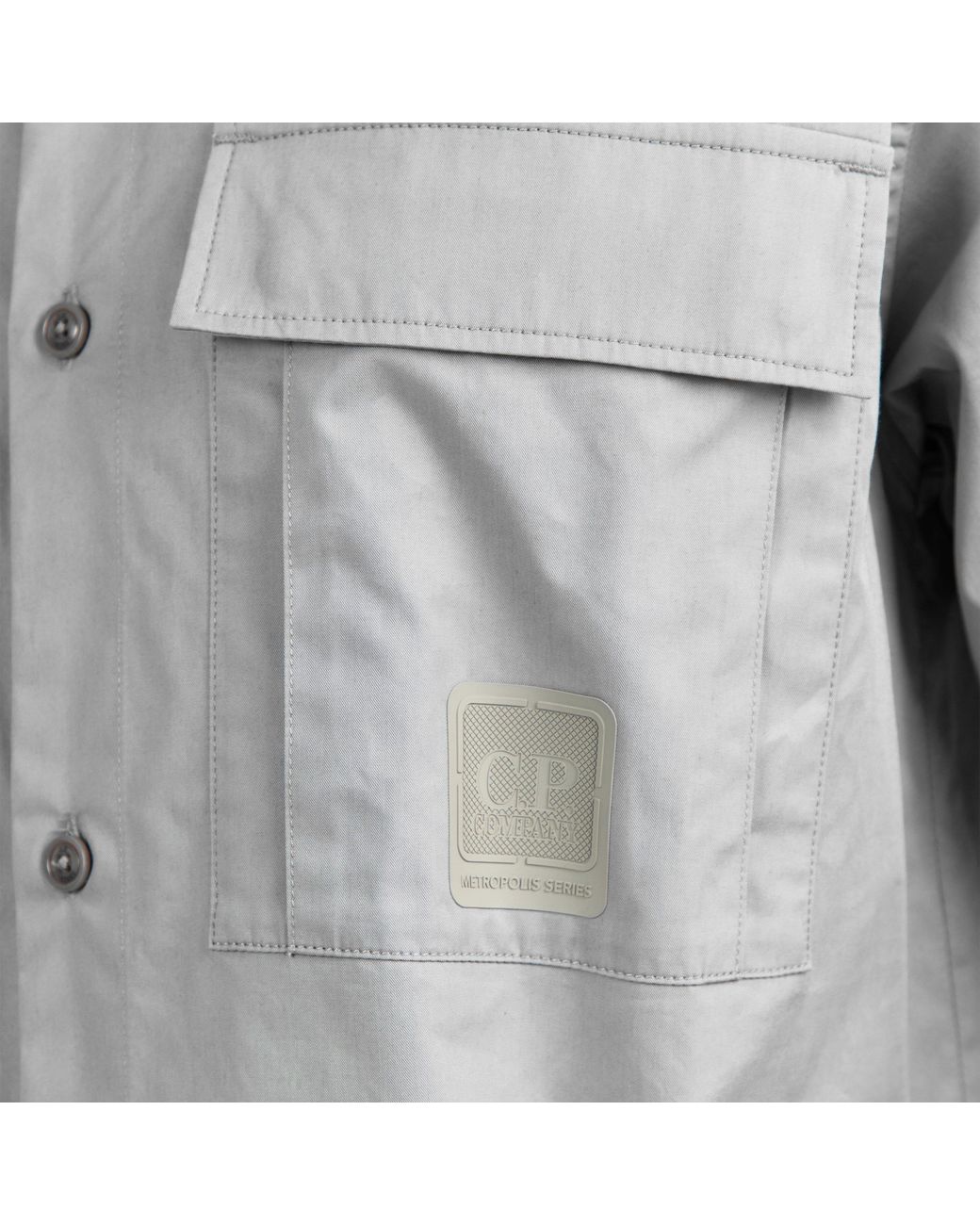 CP COMPANY METROPOLIS Gray Short Sleeve Plain Shirt for men