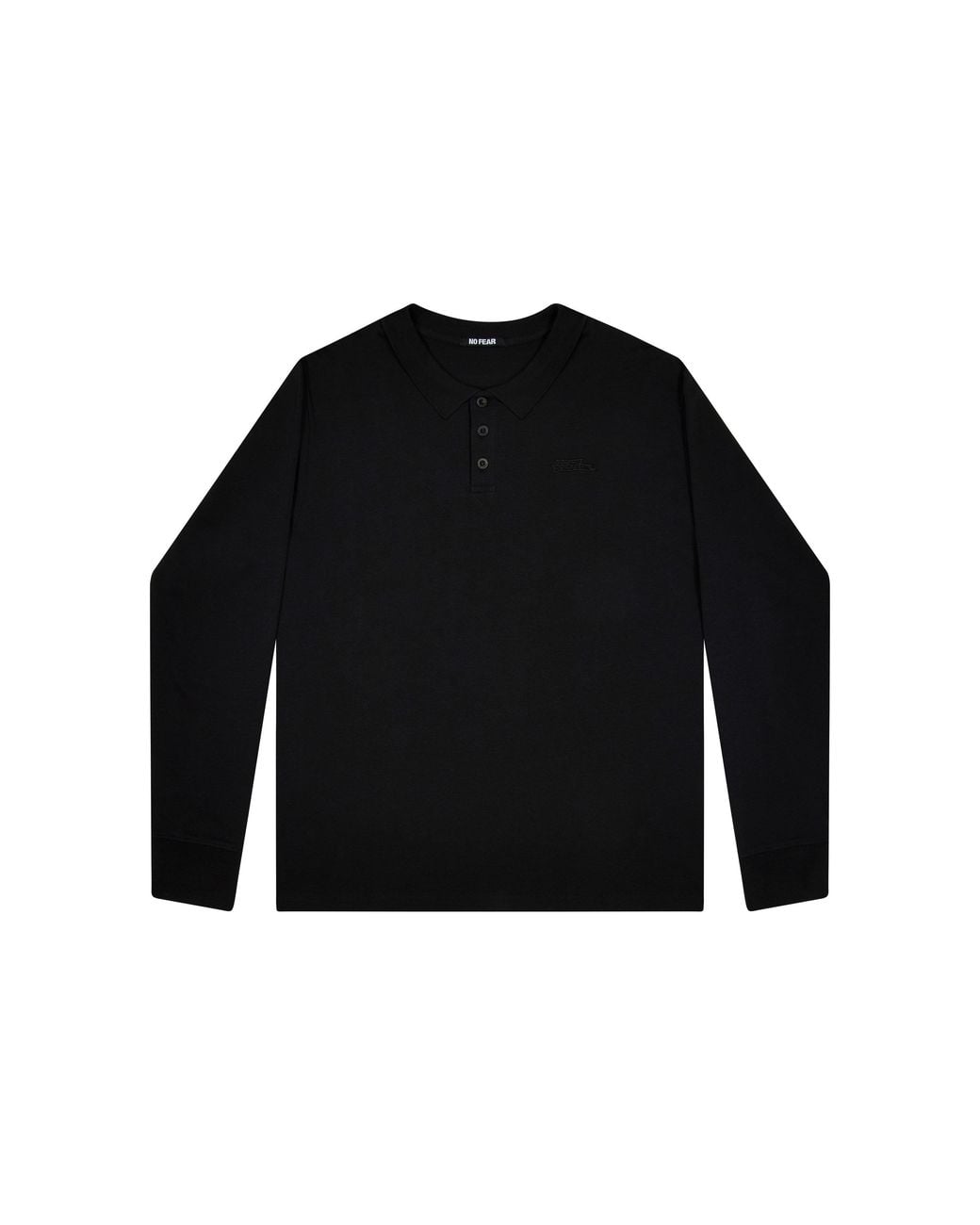 No Fear Black Long Sleeve Polo for men