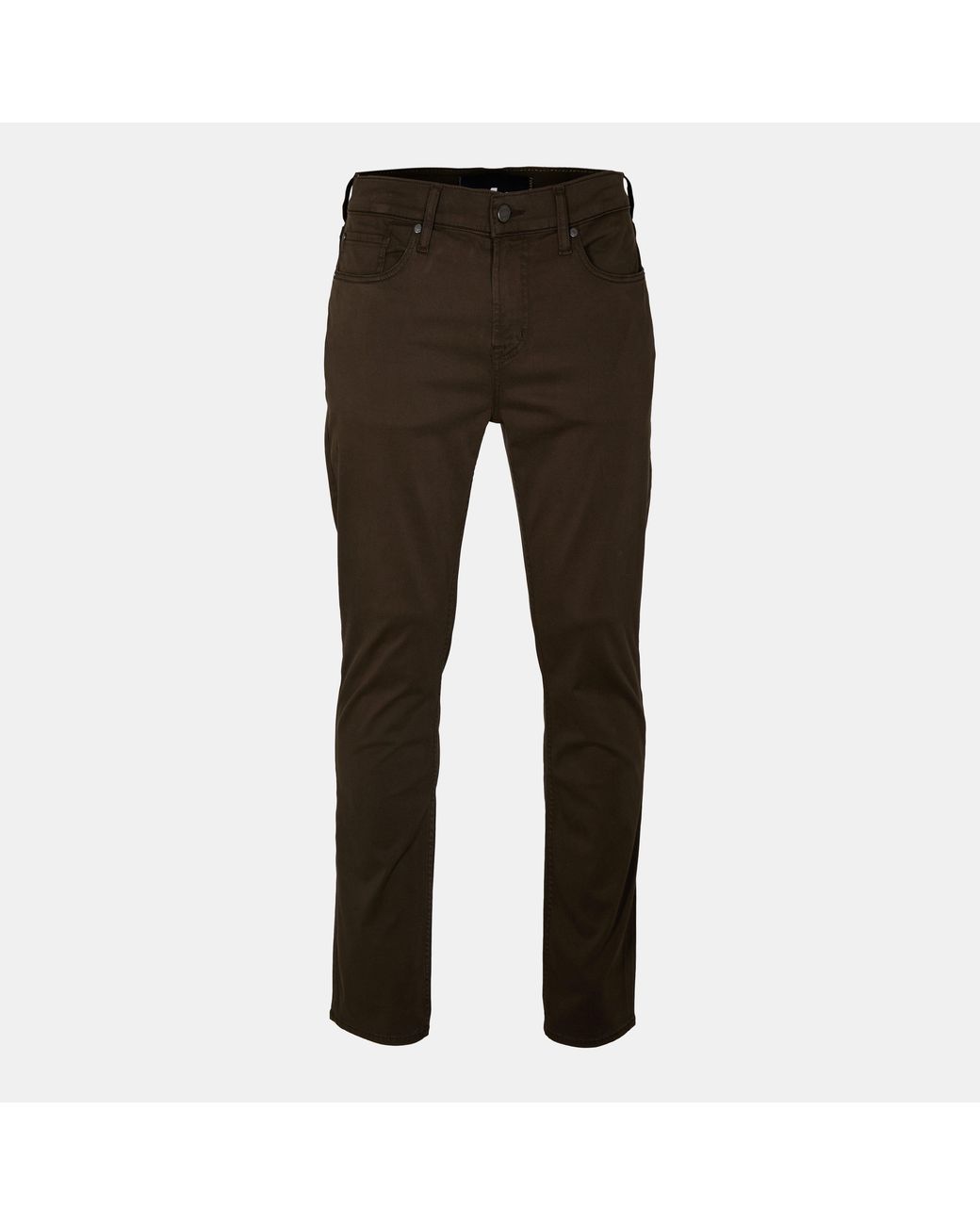 7 For All Mankind Brown Slimmy Sateen Slim Fit Trousers for men