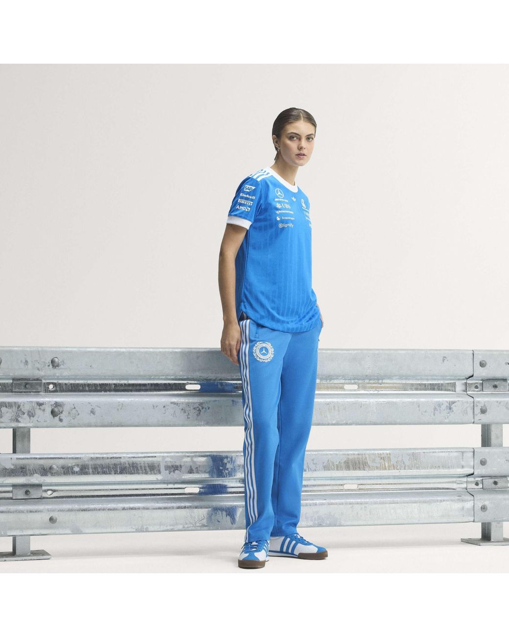 Adidas Originals Blue Mercedes Short-Sleeve Slim-Fit T-Shirt