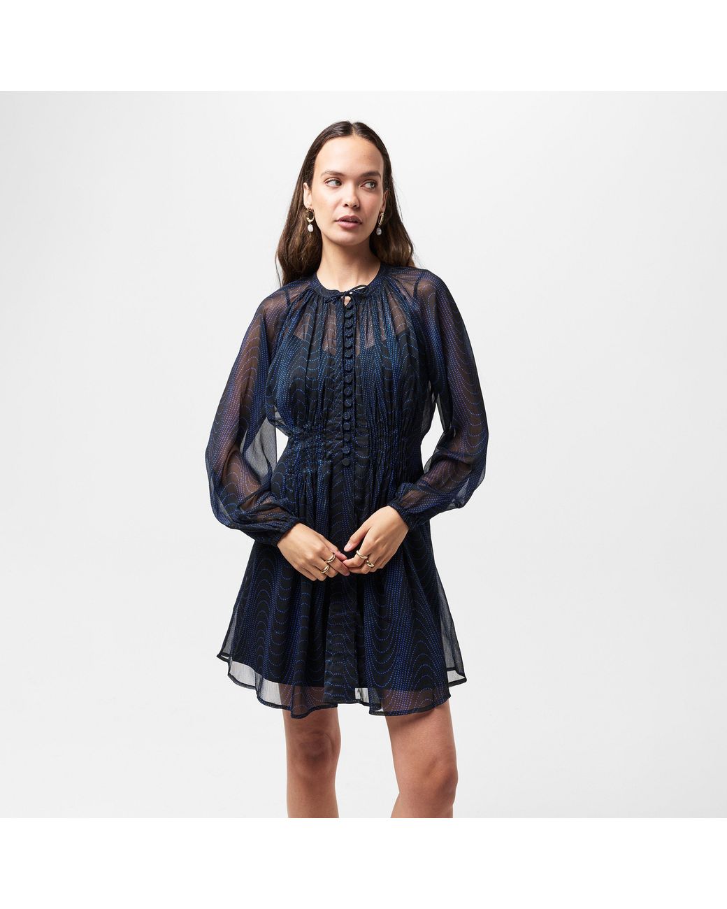 French Connection Blue Grace Artemis Smock Dress