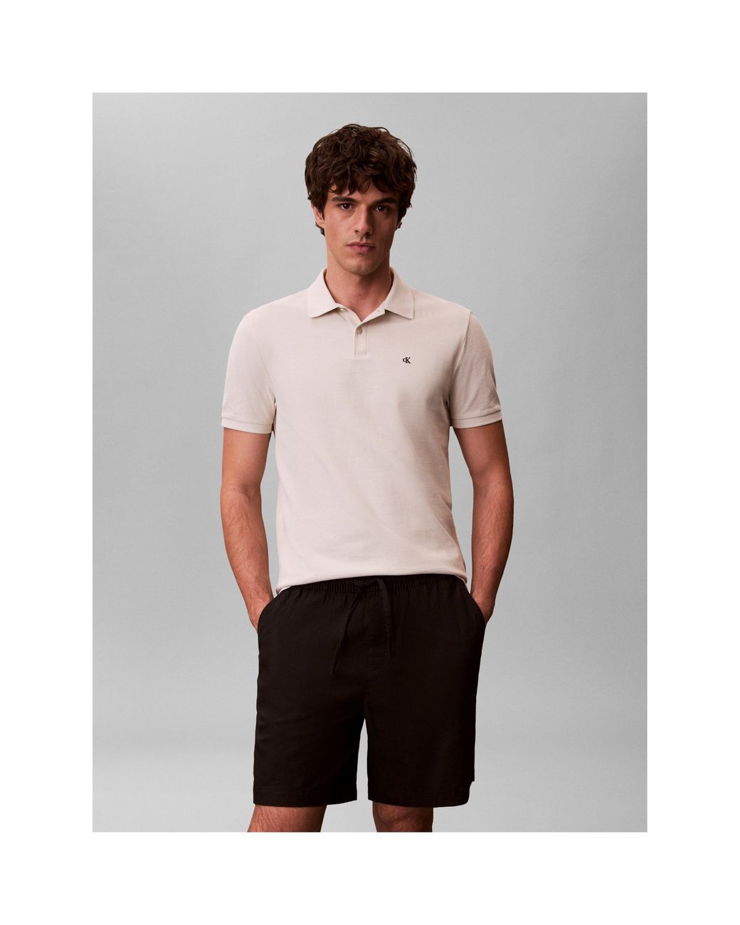 Calvin Klein Natural Ckj Pique Short-Sleeve Polo Shirt for men