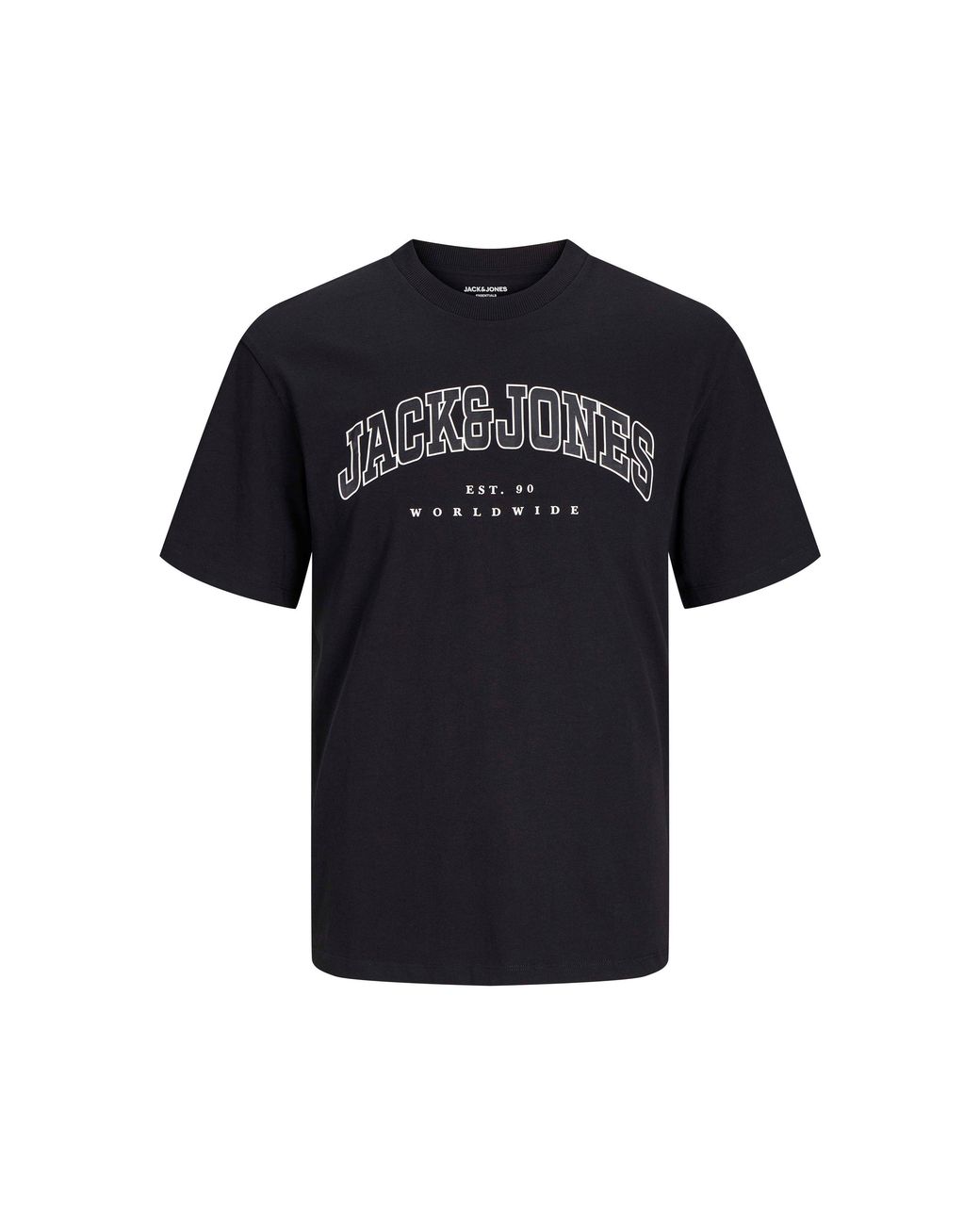 Jack & Jones Black Varsity Logo Plus Size T-Shirt for men