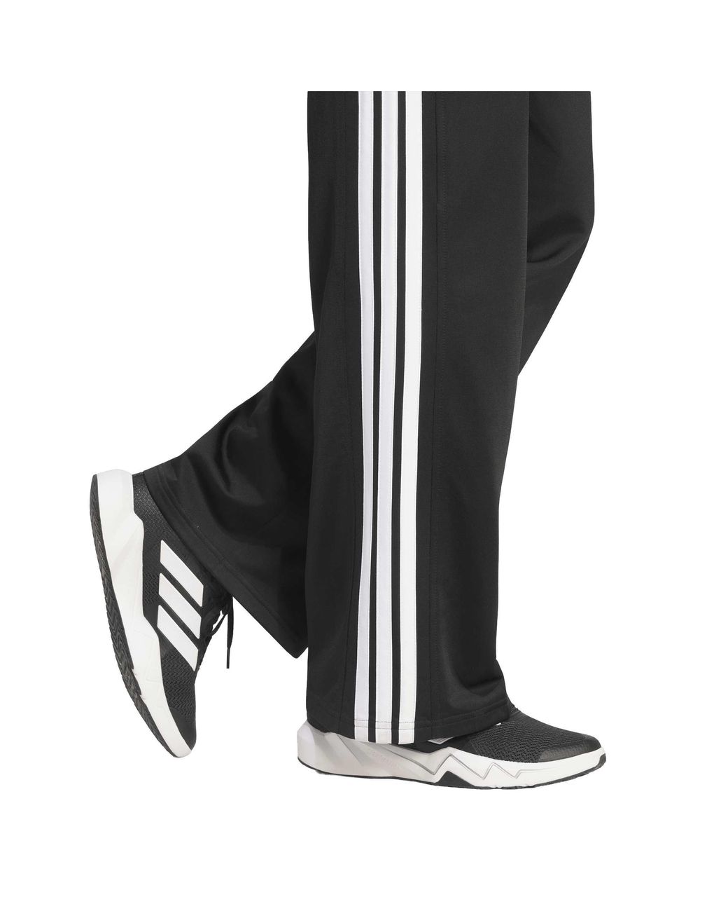 Adidas Black Wl Polyester Relaxed-Fit Track Pants