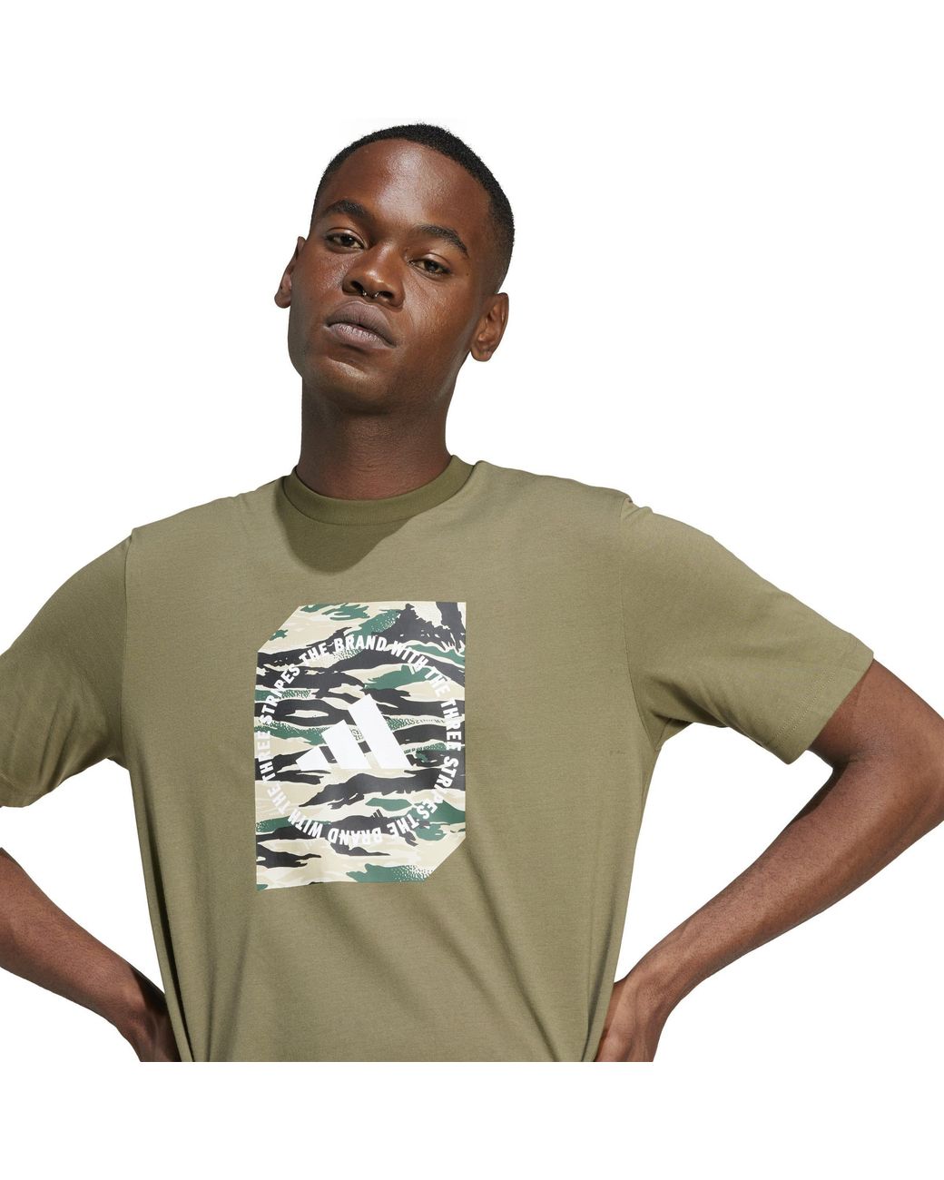 Adidas Green Graphic Logo T-Shirt for men