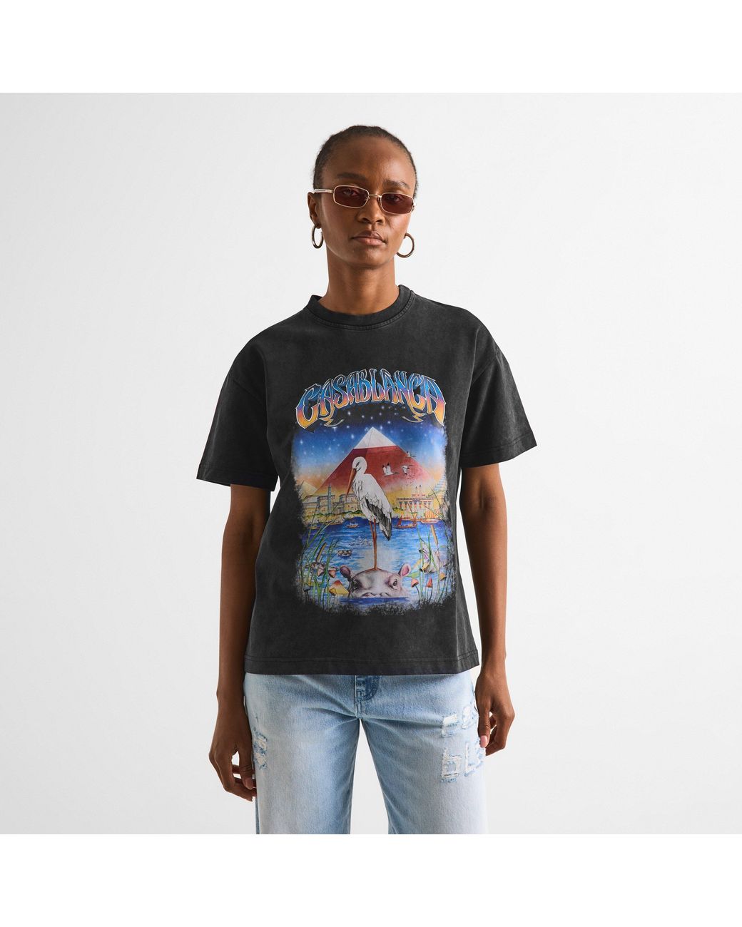 Casablanca Black Logo Graphic Oversized T-Shirt