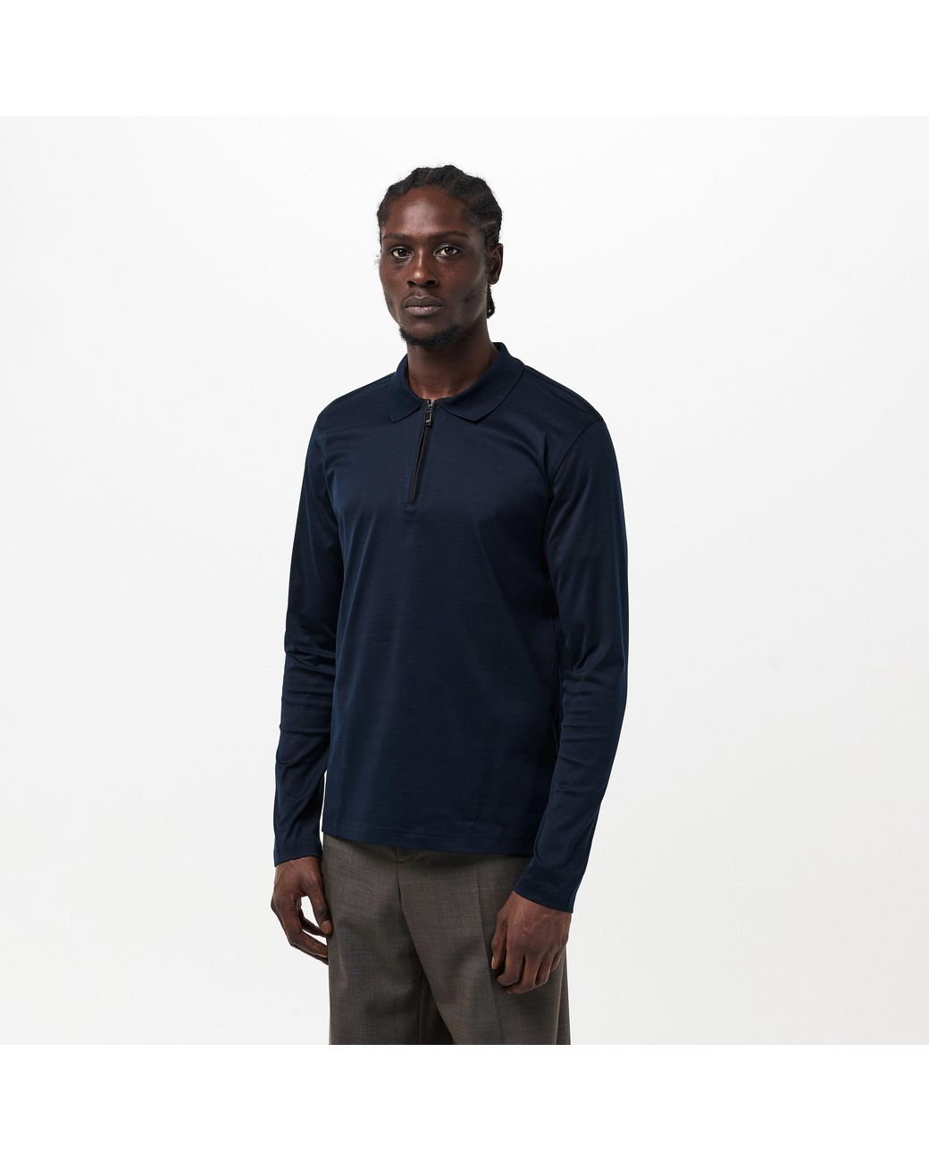 Pal Zileri Blue Long Sleeve Polo Shirt for men