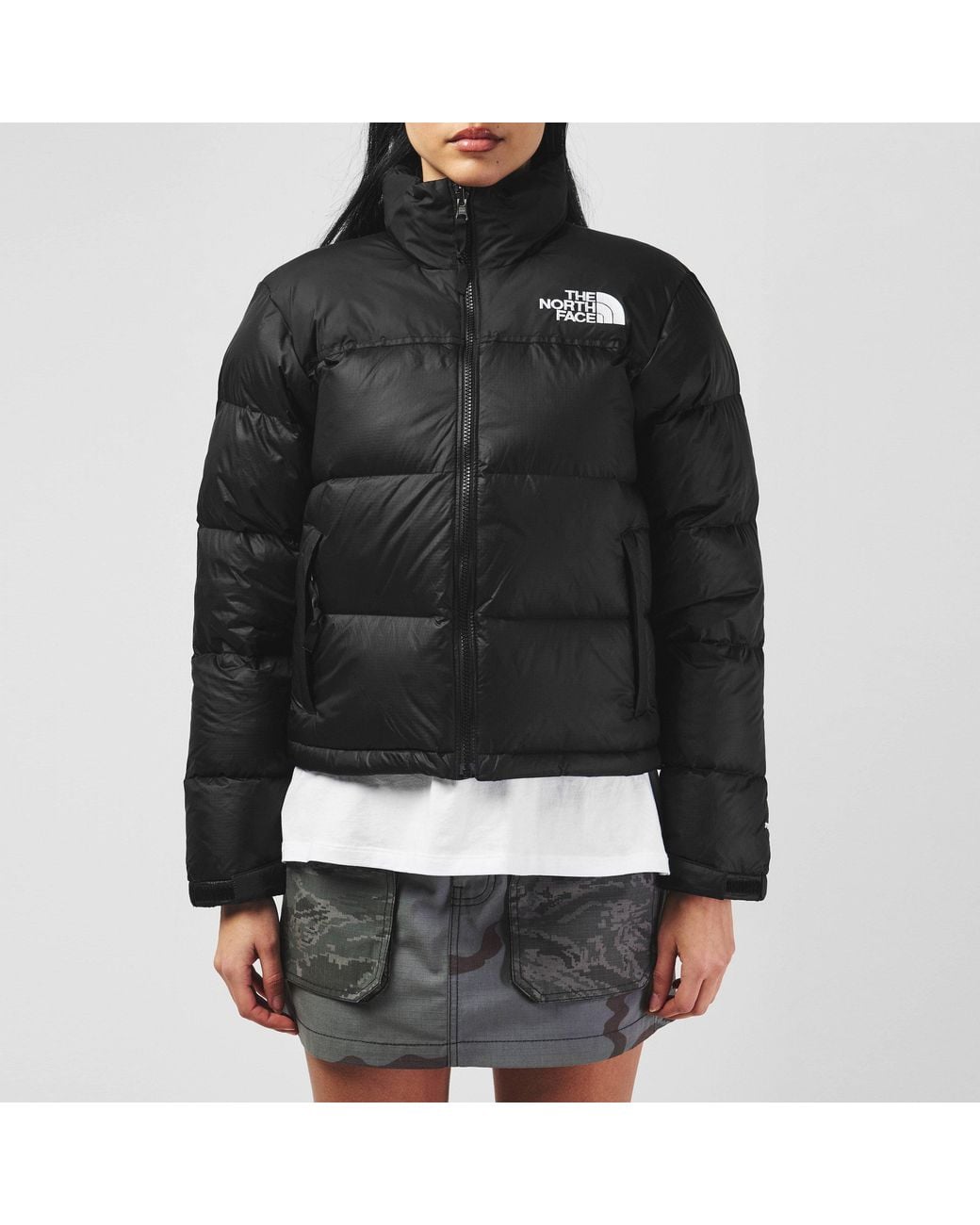 The North Face Black 1996 Retro Nuptse Water Resistant Goose Down Short Puffer Jacket