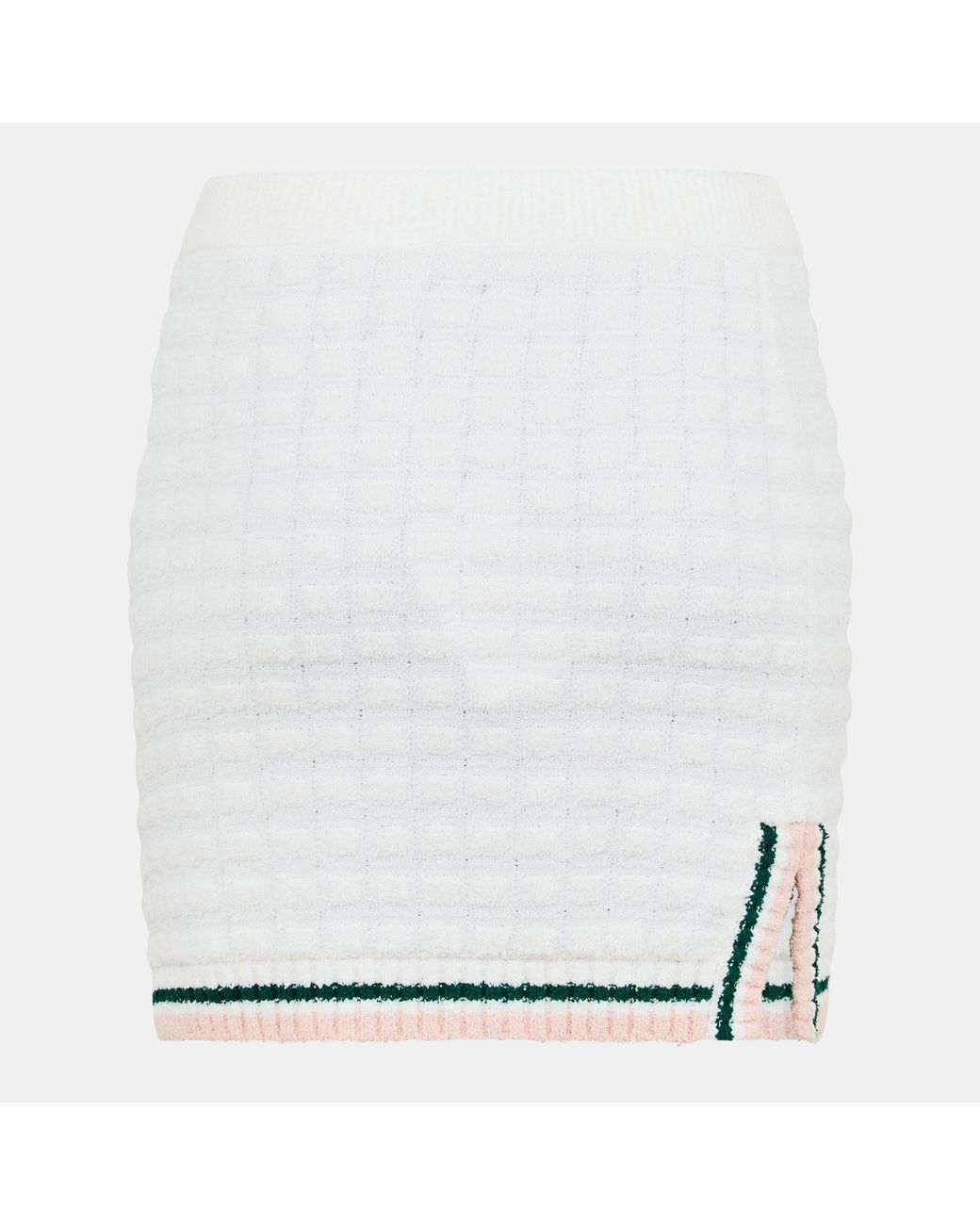 Casablanca White Boucle Textured Mini Skirt