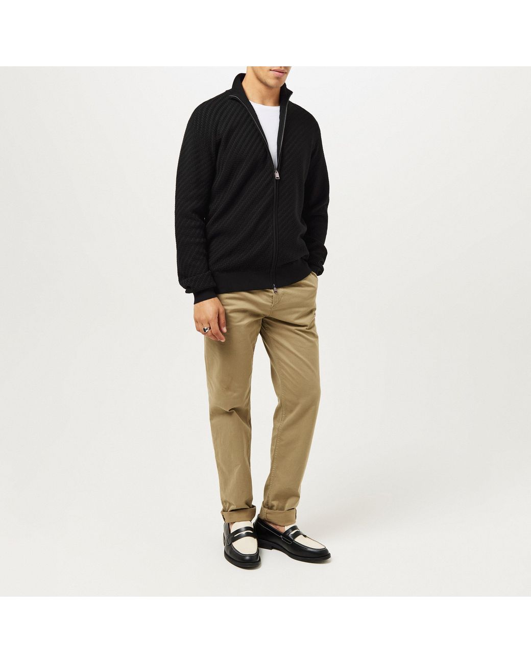 Brioni Black Tailored Fit Knitted Top for men
