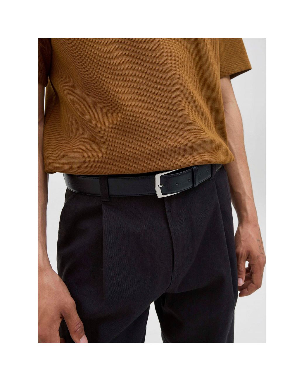 Jack & Jones Black Markus Faux Leather Belt for men