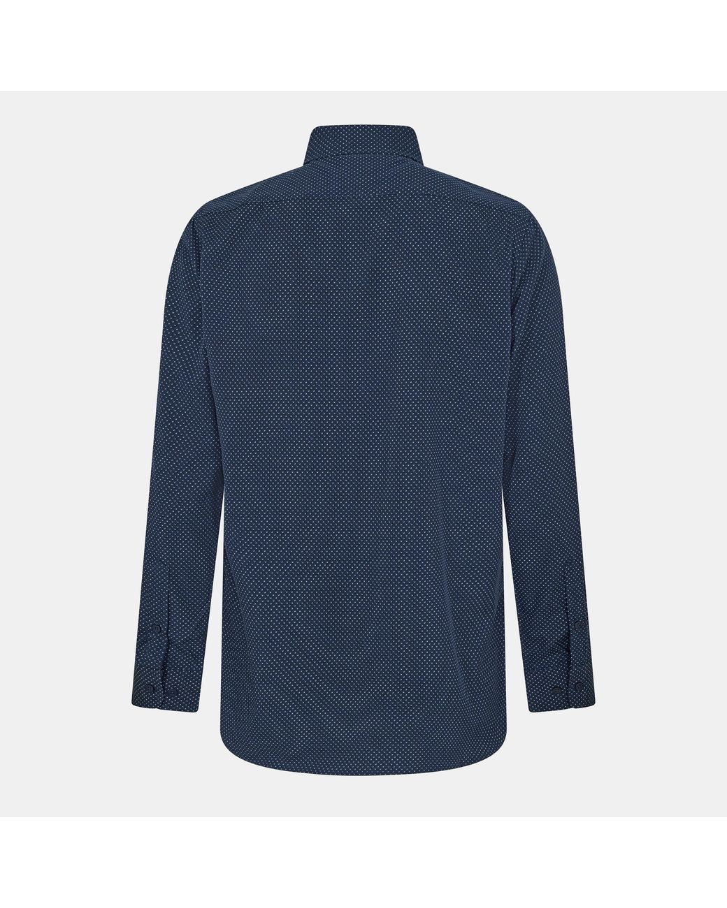 Scotch & Soda Blue And Pattern Long Sleeve Shirt Collar for men