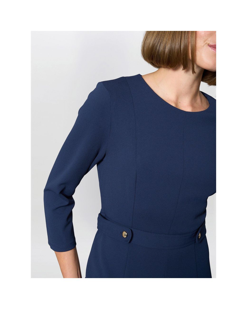Gina Bacconi Blue Karon Long Sleeve Midi Dress