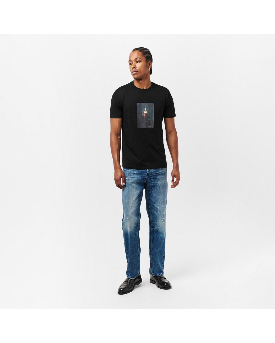 ARMANI EXCHANGE Black Ax Skyline T-Shirt for men