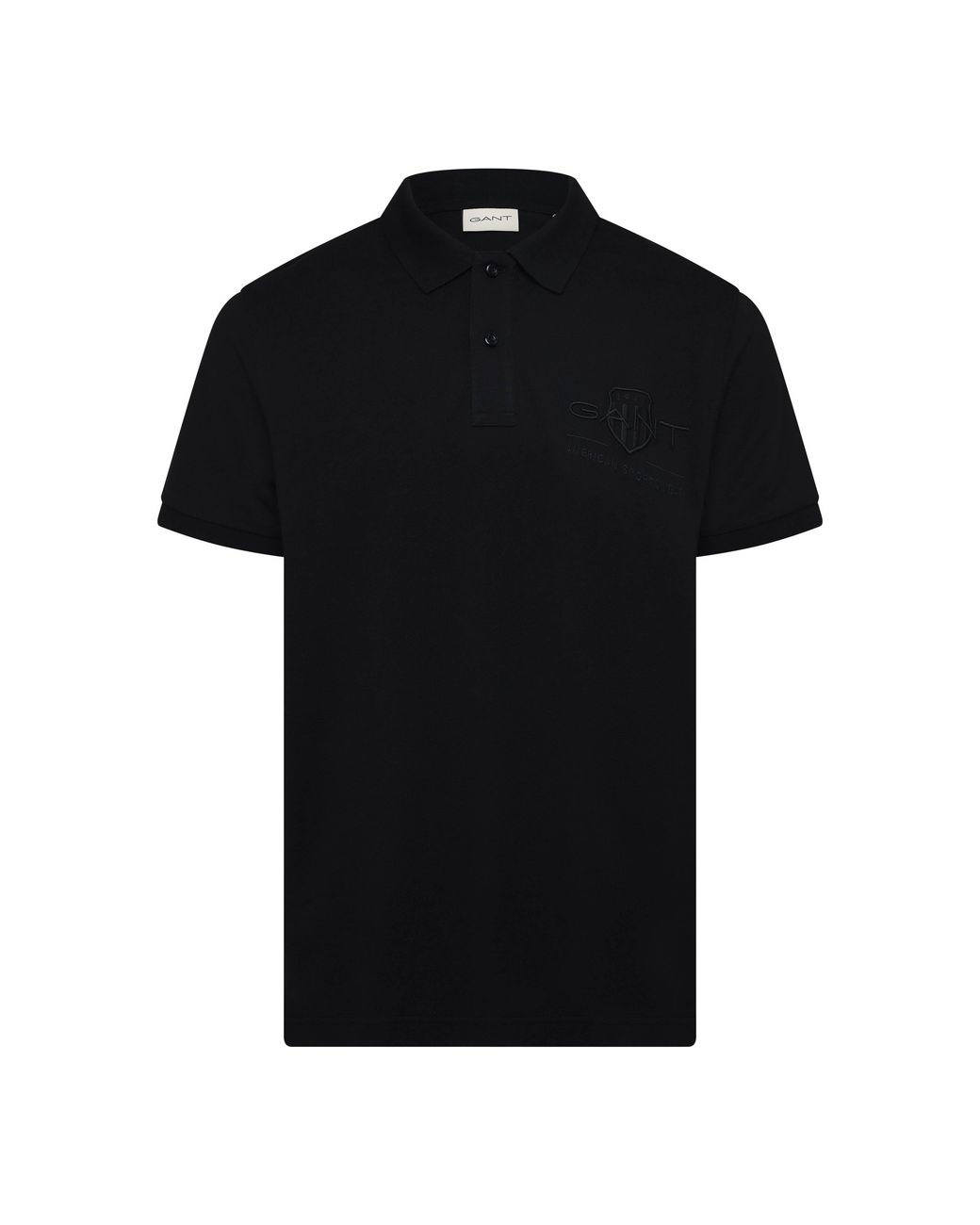 Gant Black Tonal Shield Rugger Short Sleeve Polo Shirt for men