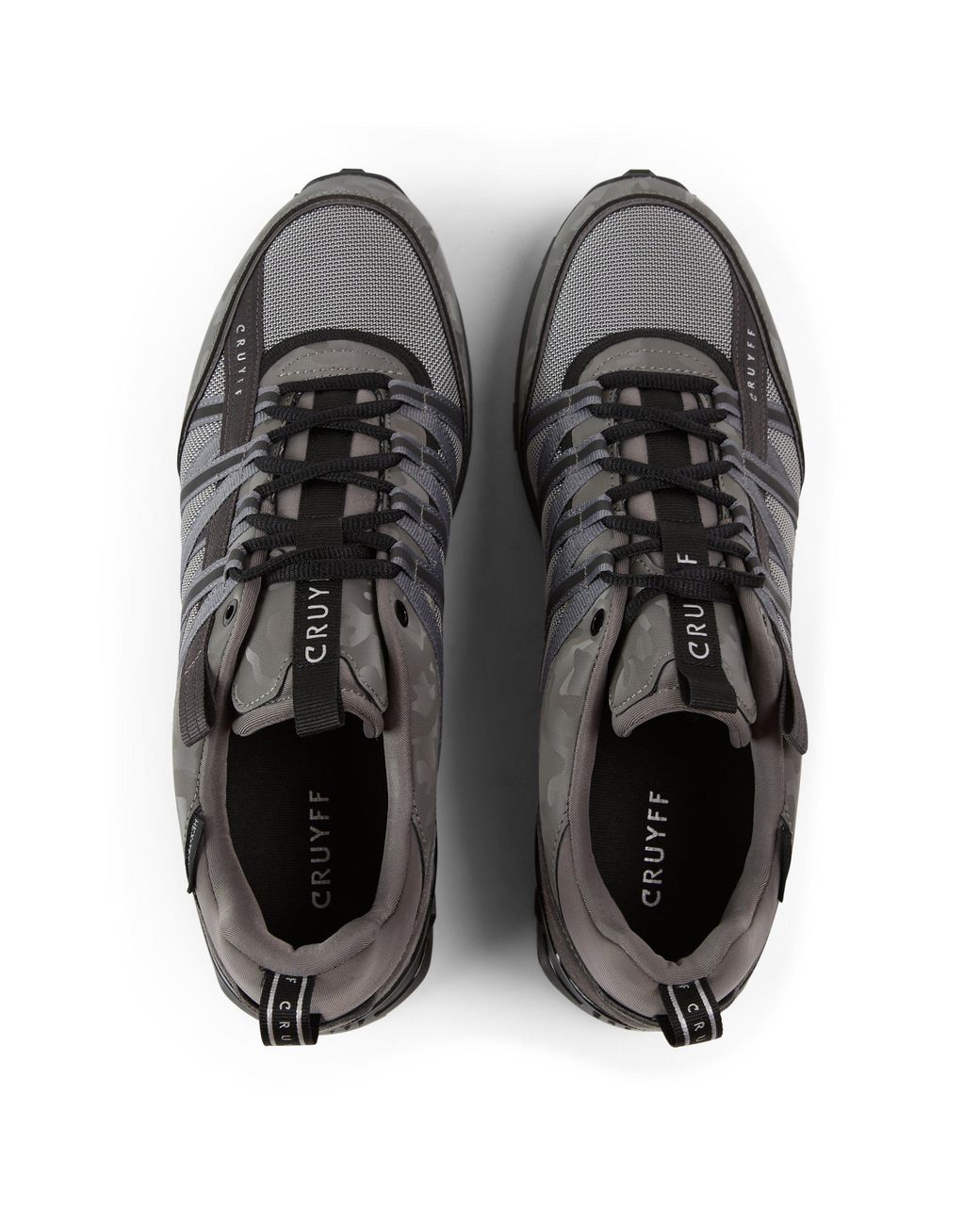 Cruyff Gray Fearia Hex Tech Low-Top Trainers for men