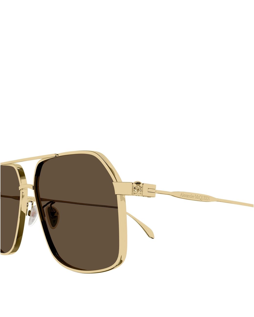 McQueen Brown Mcqueen Am0372S Aviator Sunglasses for men