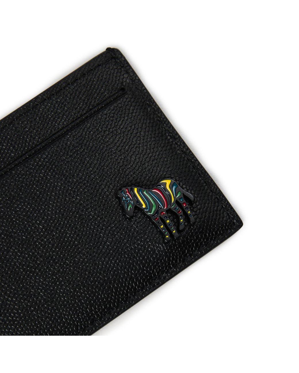 Paul Smith Black Zebra Leather Card Holder for men