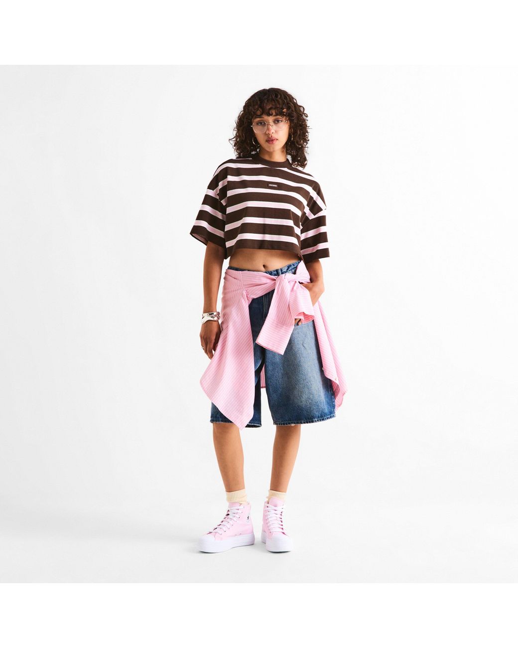 Converse Pink Day One Pit Canvas High-Top Trainers