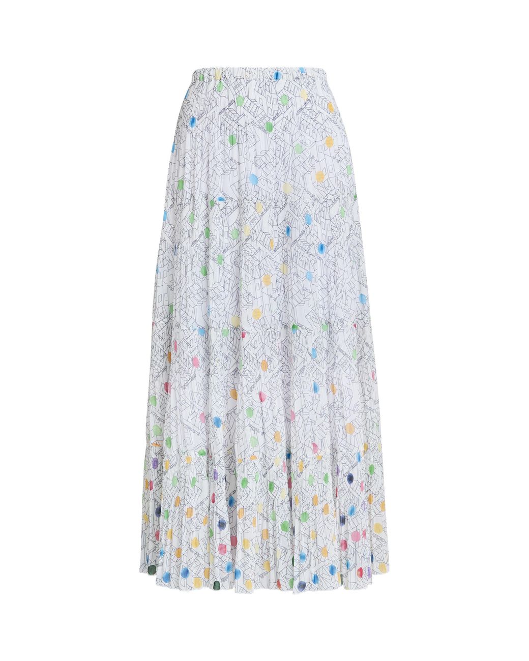 Gina Bacconi Yellow Holly Maxi Pleated Skirt