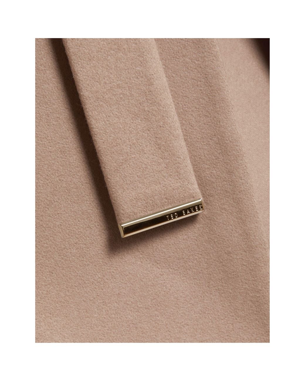 Ted Baker Natural Rose Belted Midi Wool Long Sleeve Coat