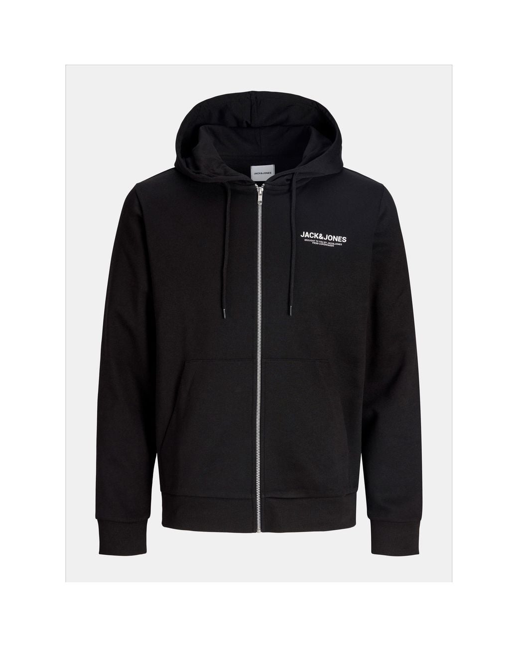 Jack & Jones Black Mason Zip Hoodie Tracksuit Co-Ord Set for men