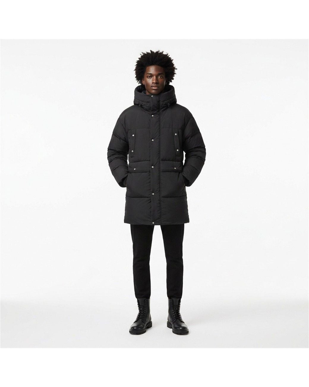 ARCTIC ARMY Black Orca Down Long Puffer Jacket for men