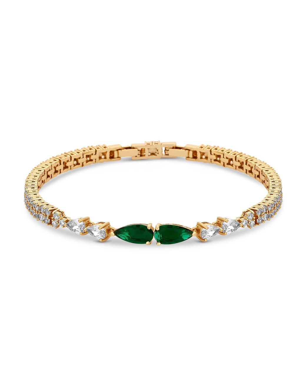 Jon Richard Green Plated Cz Emerald Bracelet