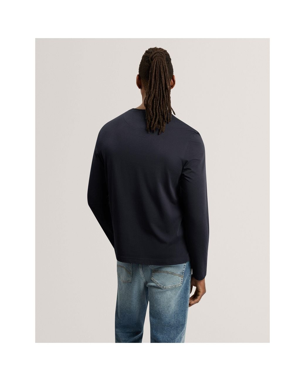 Ted Baker Blue Ted Ls Branded Tee Sn71 for men
