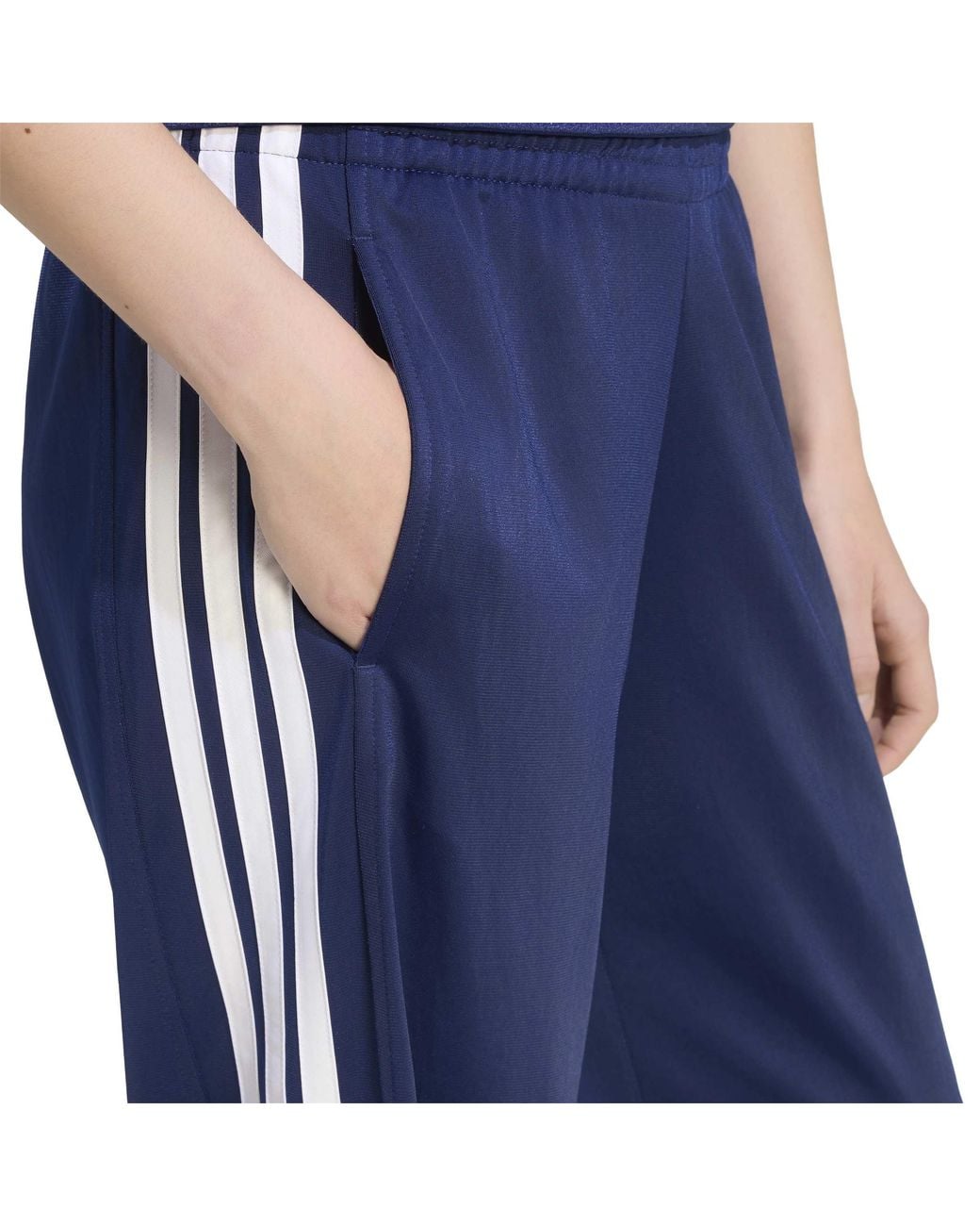 Adidas Blue Wl Polyester Relaxed-Fit Track Pants