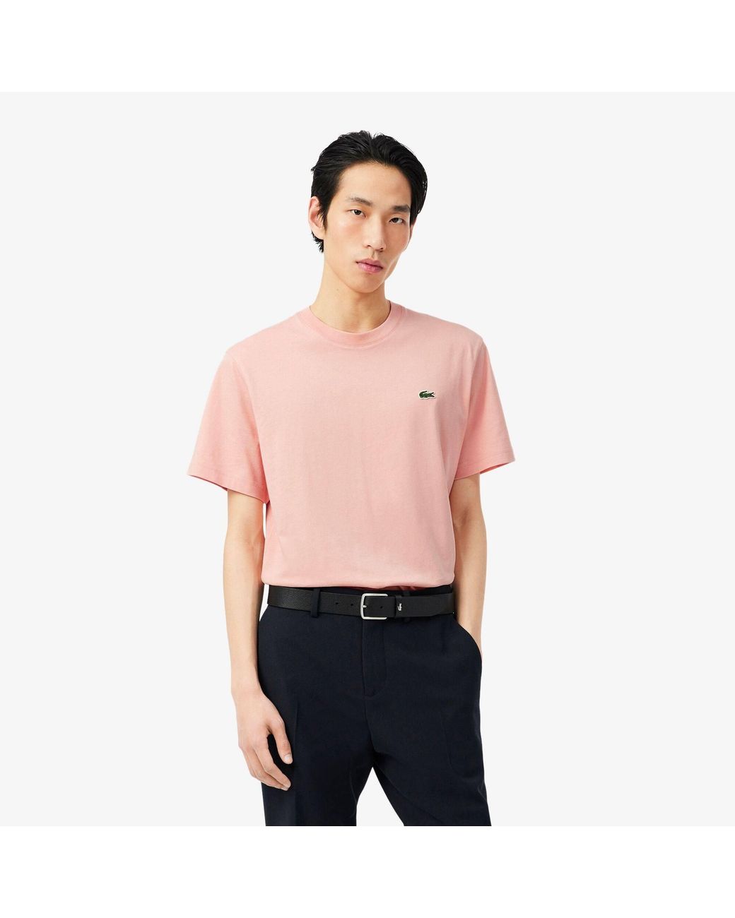 Lacoste Pink Regular Fit Small Logo T-Shirt for men
