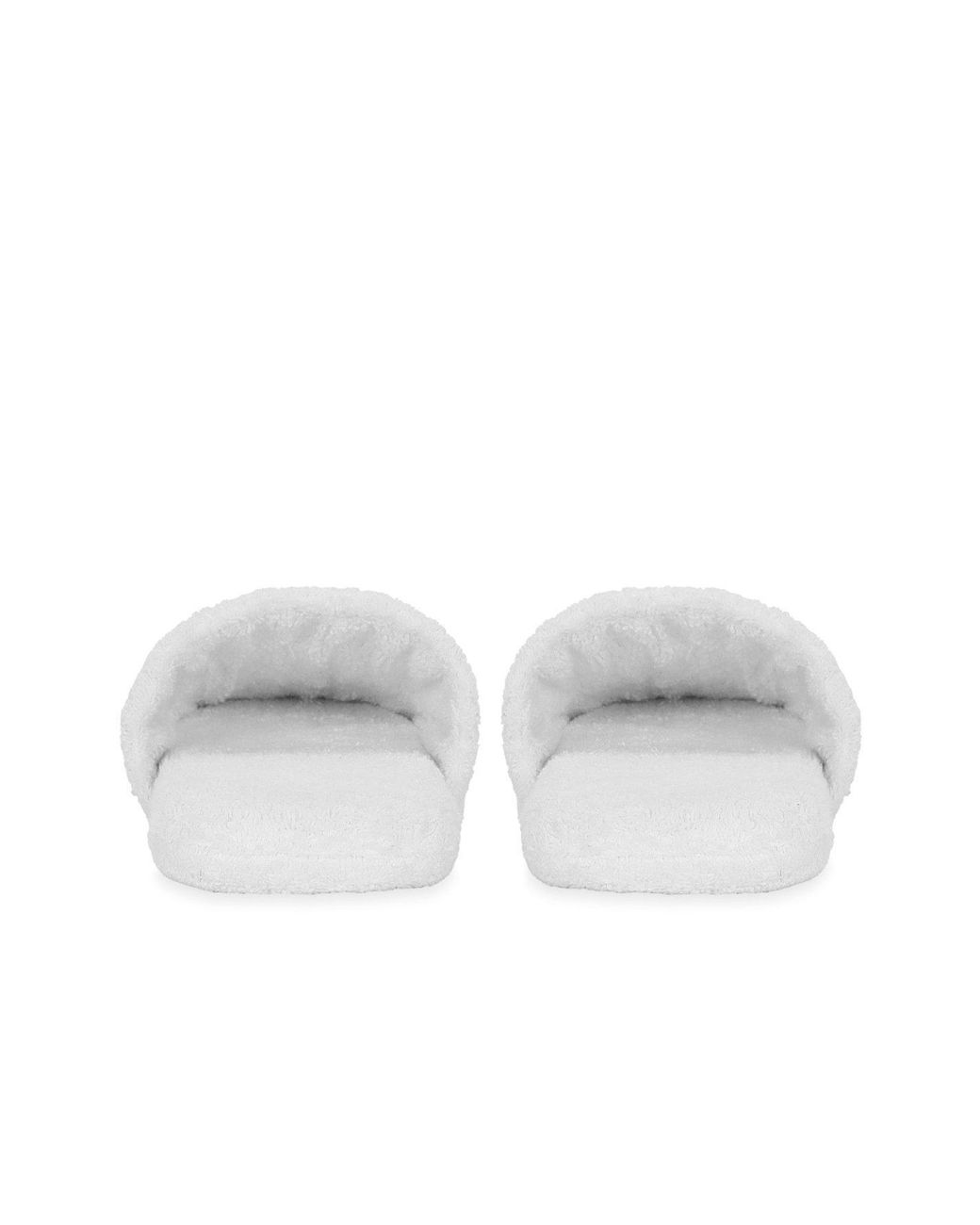 Dolce & Gabbana White Dolce&Gabbana Embroidered Terry Cotton Slippers