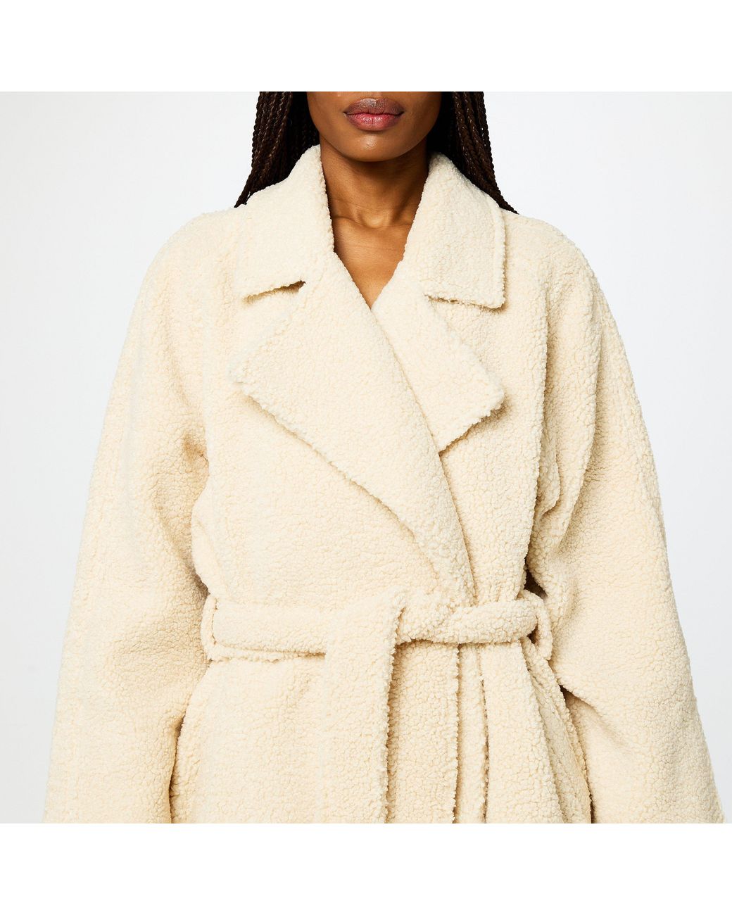 GOOD AMERICAN Natural Soft-Touch Teddy Coat
