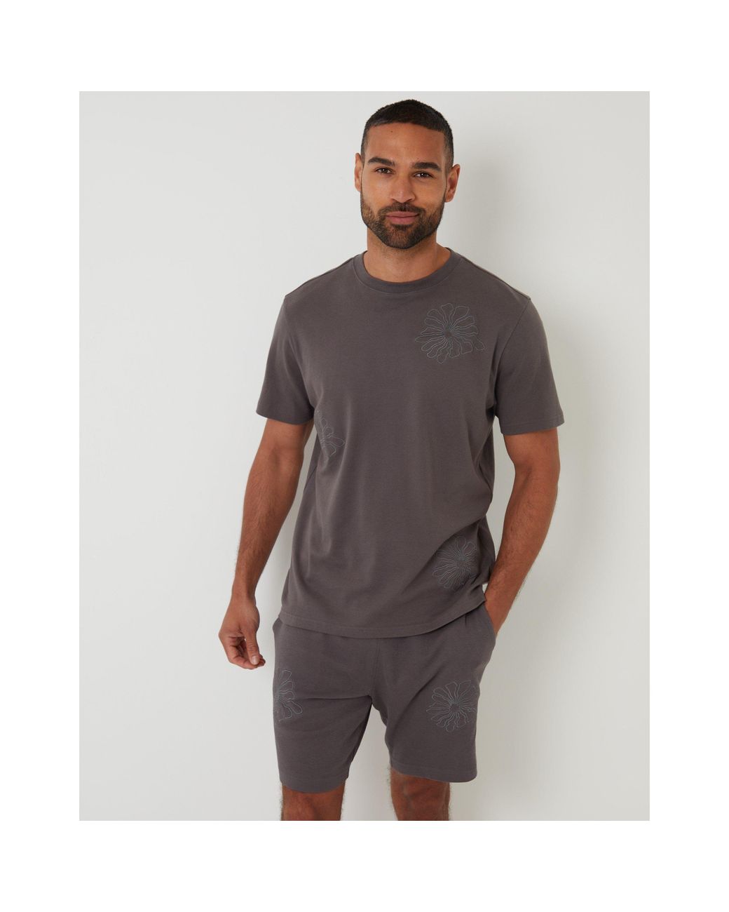 Threadbare Gray Regular Fit Teewren T-Shirt for men