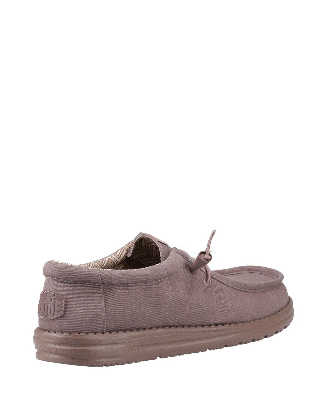 HeyDude Brown Wally Stretch Canvas Shoes for men