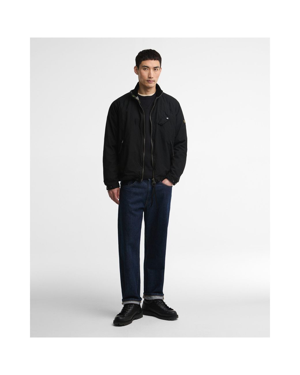 Barbour Black Club Blouson Full-Zip Wax Jacket for men