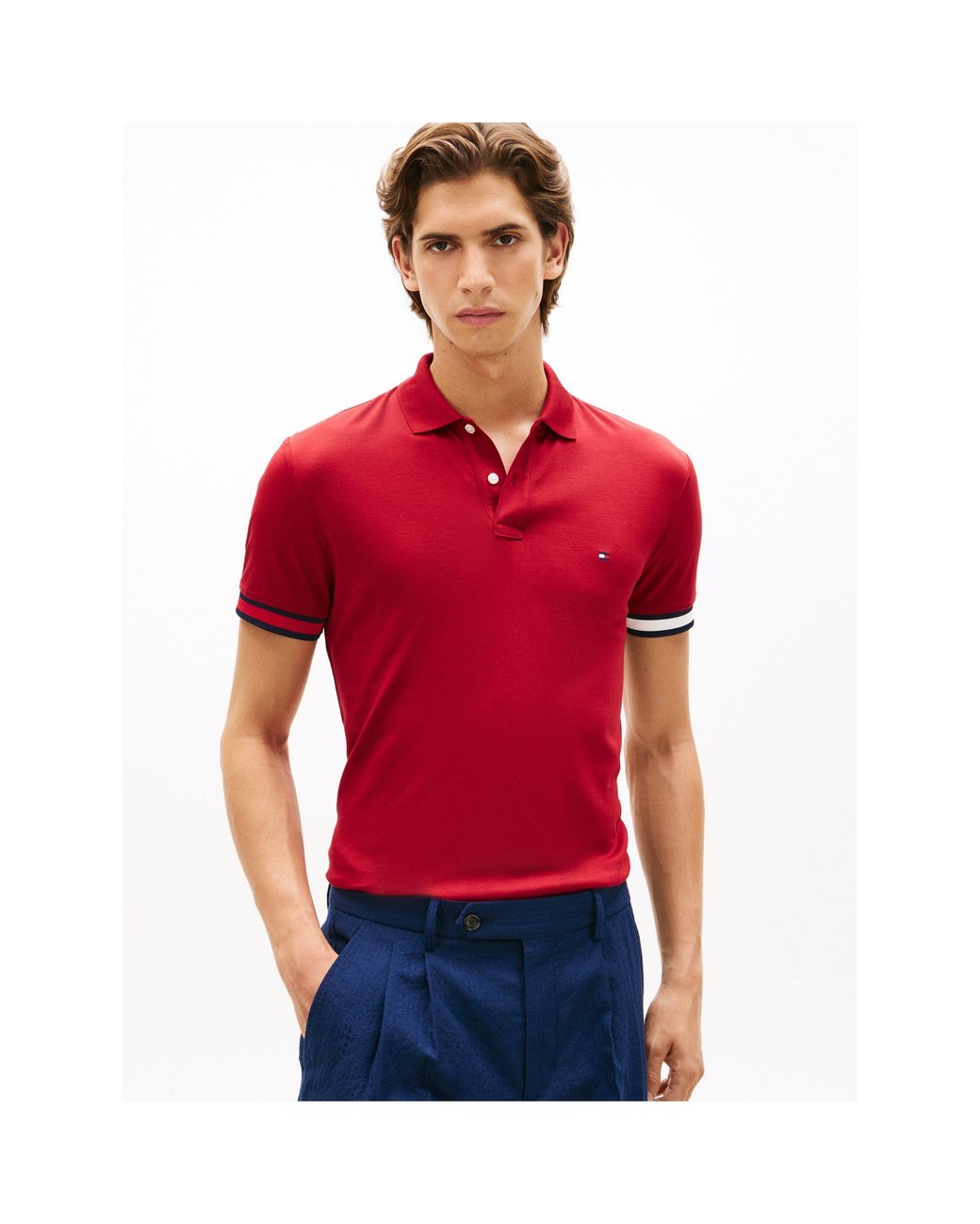 Tommy Hilfiger Red Short Sleeve Polo Shirt for men