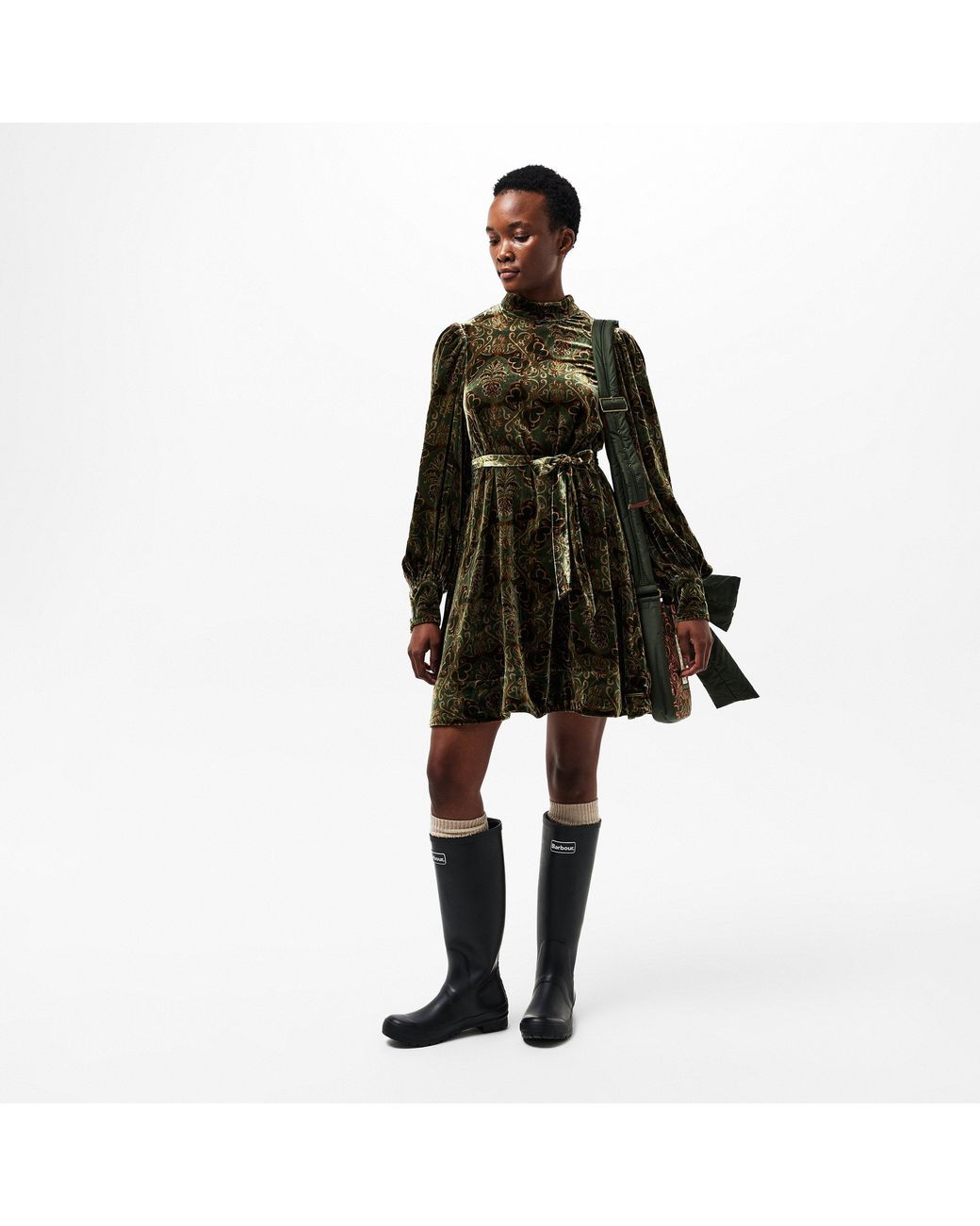 BARBOUR X FARM RIO Green X Farm Rio Ana Clara Mini Dress