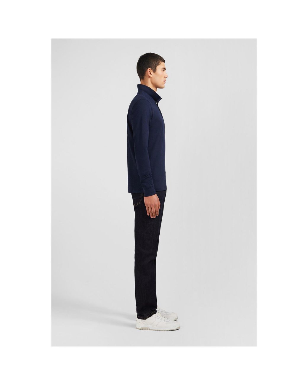 Eden Park Blue Cotton Polo With Contrasting Neck for men