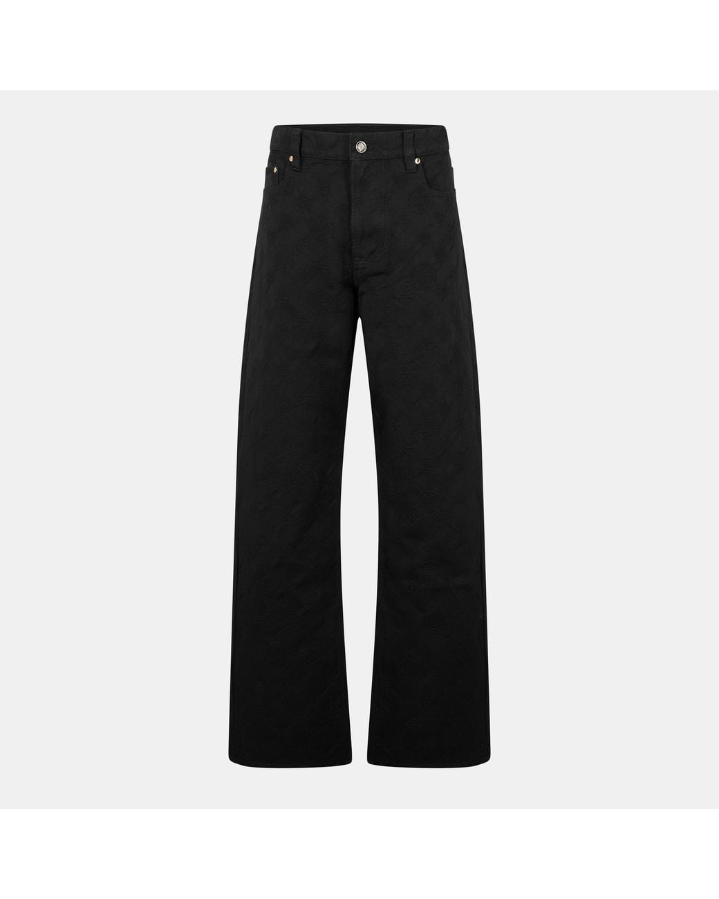 Casablanca Black Mono Durable Denim Structured Fit Straight Leg Jeans for men