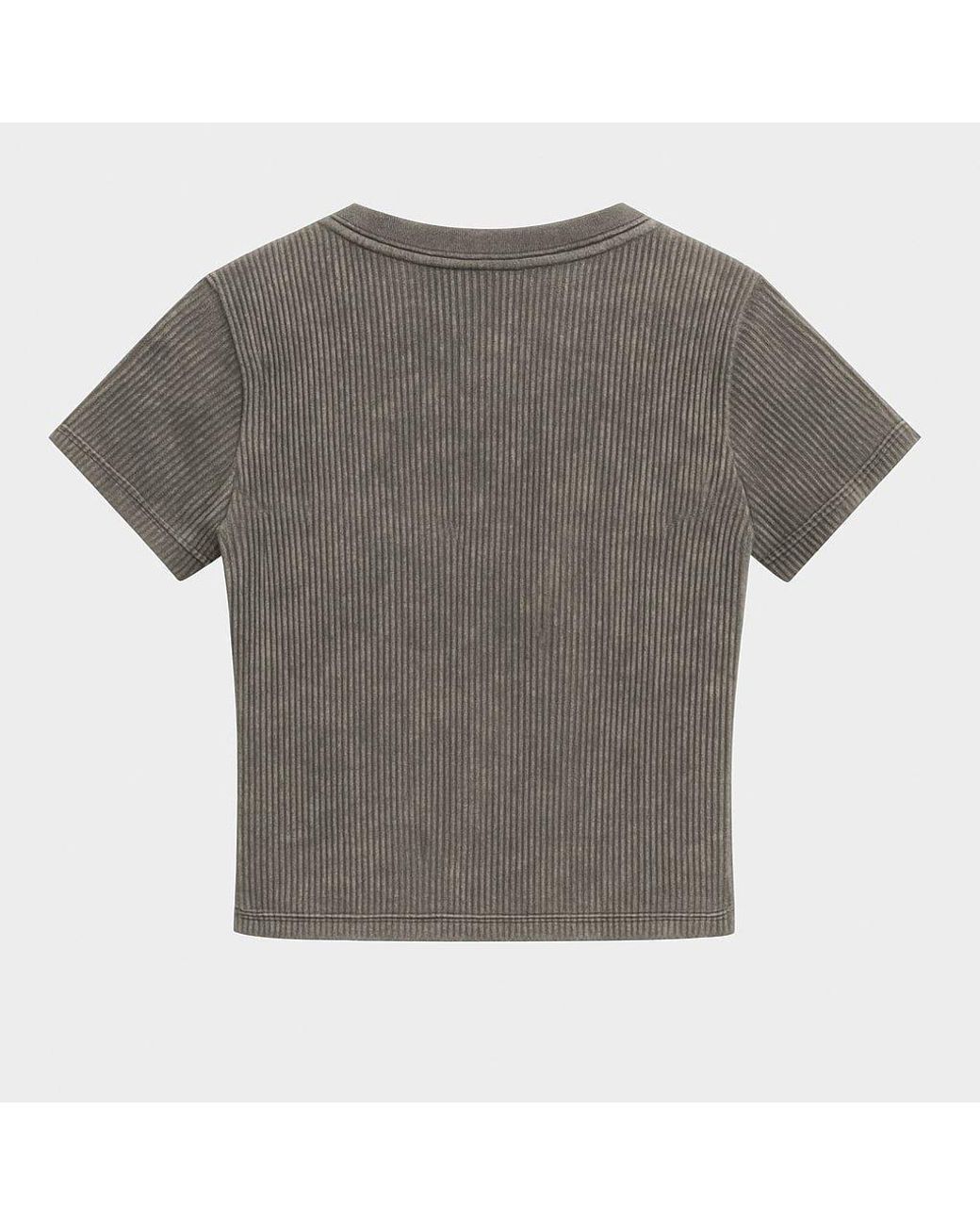 I Saw It First Gray Acid Wash Cropped Tshirt